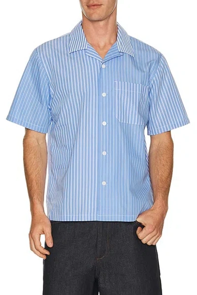 Rag & Bone Avery Poplin Shirt Blmst In Blue