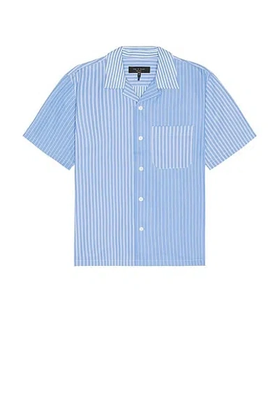 Rag & Bone Avery Poplin Shirt Blmst In Blue