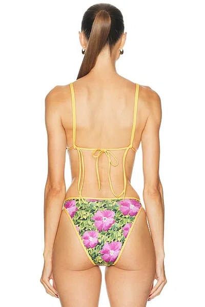 Heavy Manners Double String Bikini Top In Green