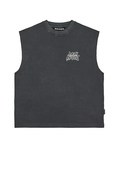 Palm Angels Distressed-detail Tank Top In Brown