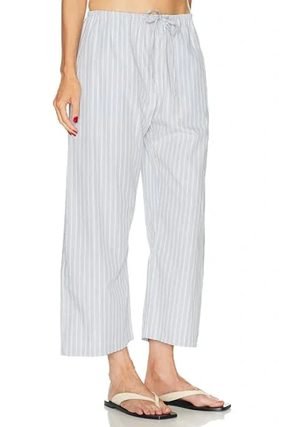 Leset Yoshi Striped Cotton-blend Wide-leg Pants In Blue