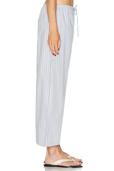 Leset Yoshi Striped Cotton-blend Wide-leg Pants In Blue