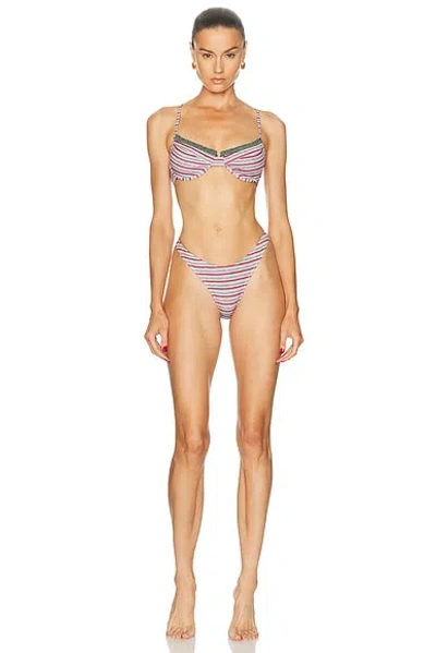 Heavy Manners Ruffled Up Underwire Bikini Top In Multi