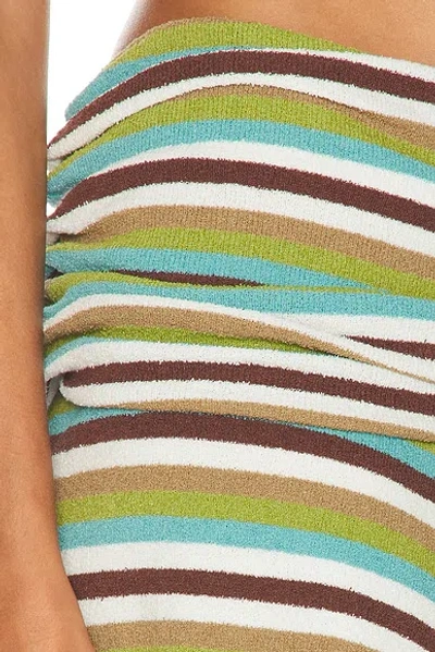 Christopher Esber Stripe Knit Extension Drape Mini Skirt In Multi