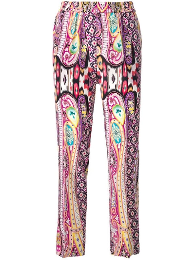 Etro Printed Silk Crepe De Chine Pants In Multicolor