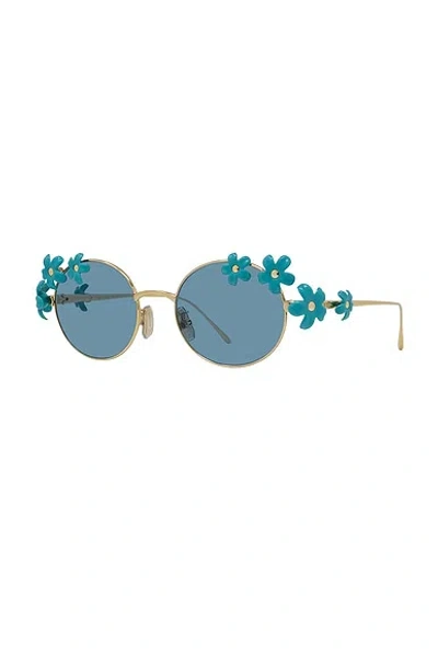 Loewe Signature Oval Sunglasses In Gold