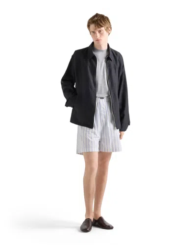 Prada Linen Jacket In Black