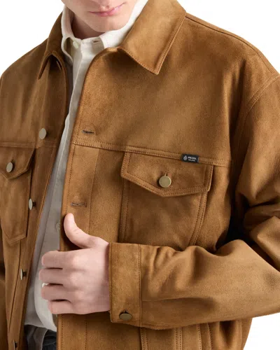 Prada Suede Jacket In Brown