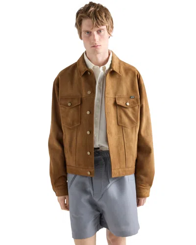 Prada Suede Jacket In Brown