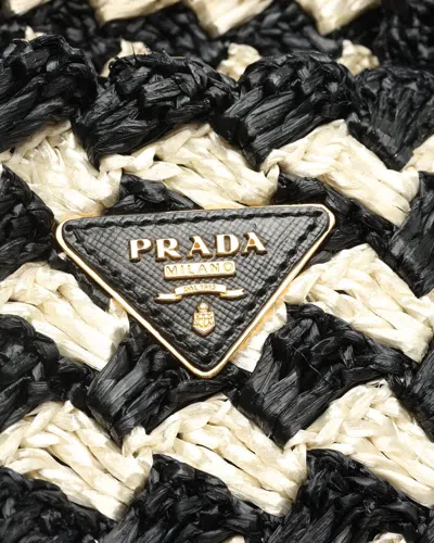 Prada Canapa Raffia Tote Bag In Multi