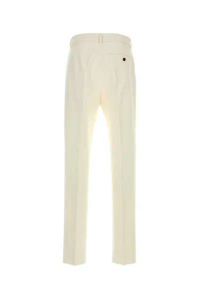 Ferragamo Beige Flat Front Pants In Neutral