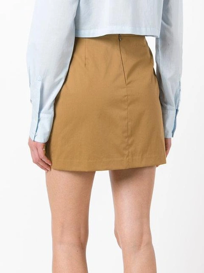 Shop Au Jour Le Jour Patch Detail Mini-skirt - Brown