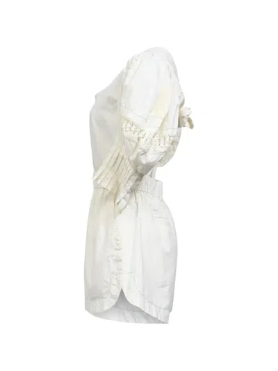 Pre-owned Sea Thora Thread-pull Romper In Neutral