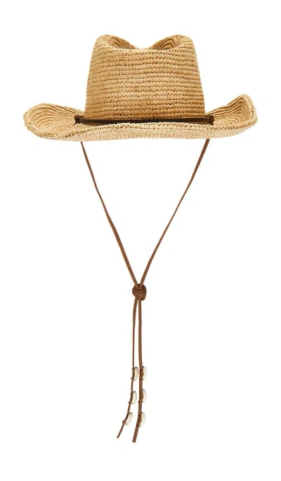 Hemlock Hat Co Packable Raffia Cowboy Hat In Neutral