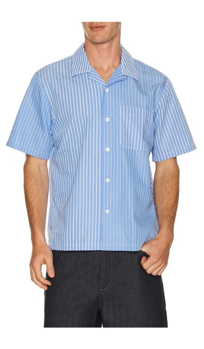 Rag & Bone Avery Poplin Shirt Blmst In Blue