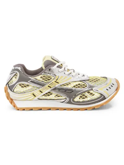 Bottega Veneta Orbit Lace-up Technical Fishnet Sneakers In Multi