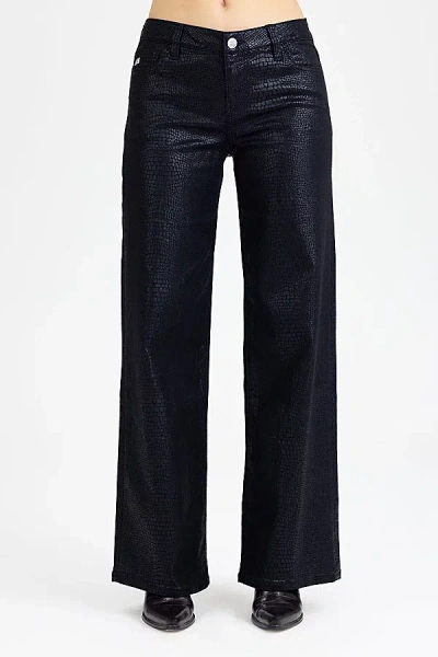 Miss Me Pia Python Wide Leg - 33 / 30" / Metallic Python Coated In Black
