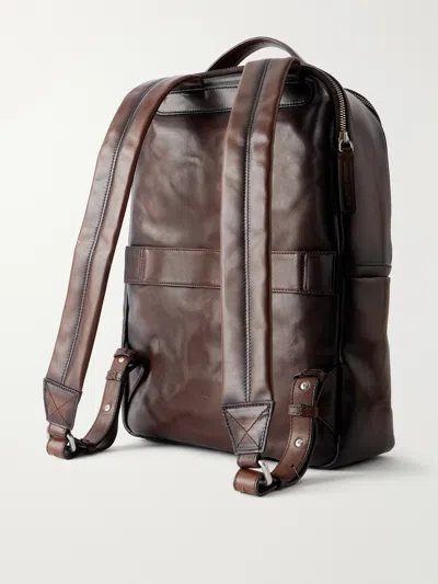 Officine Creative Quentin 023 Full-grain Leather Backpack In Blue