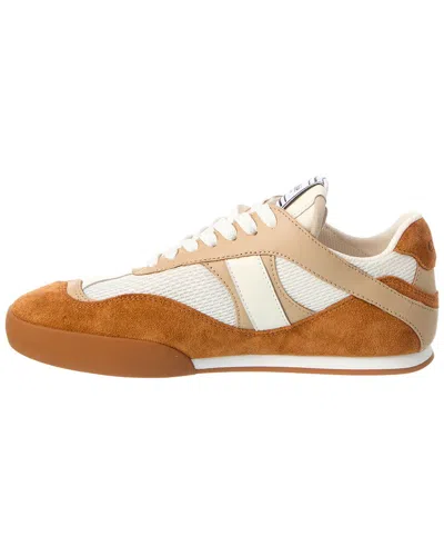 Chloé Kick Brown Sneaker With Logo Patch On The Tongue And Logo Lettering On The Back In Fabric And Suede 
