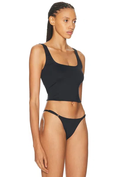 Skims Iconic Swim Tank Bikini Top In Black