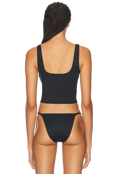 Skims Iconic Swim Tank Bikini Top In Black
