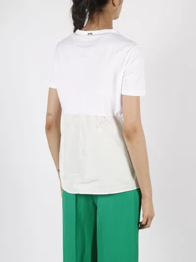 Herno Contrasting Gathered Panel T-shirt In White