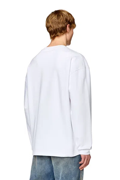 Diesel S-baxt-n1 Cotton Sweatshirt In White