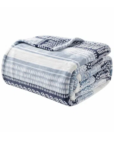 Luxury Home Printed Microfiber Bed Blanket In Gray