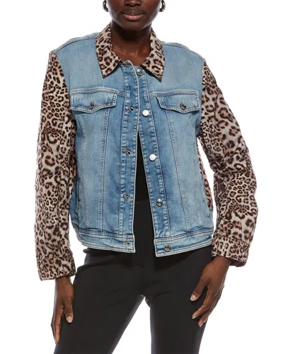Marc Cain Mixed Media Jacket In Blue