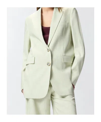 Pinko Flap Pocket Button Fastening Long Sleeve Jacket With Peaked Lapels In Green