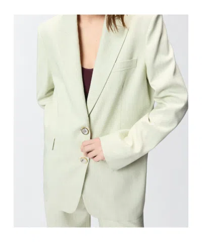 Pinko Flap Pocket Button Fastening Long Sleeve Jacket With Peaked Lapels In Green