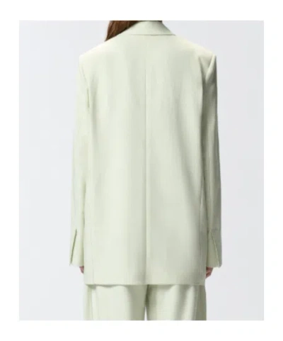 Pinko Flap Pocket Button Fastening Long Sleeve Jacket With Peaked Lapels In Green