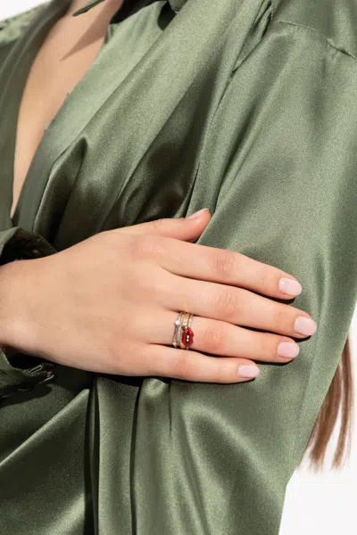 Marc Jacobs Lips Crystal Ring Set In Multi