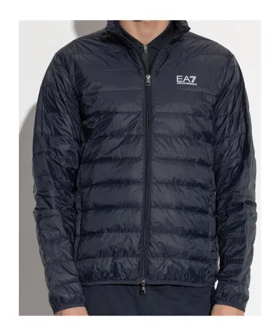 Ea7 Emporio Armani Core Identity Packable Down Jacket In Blue