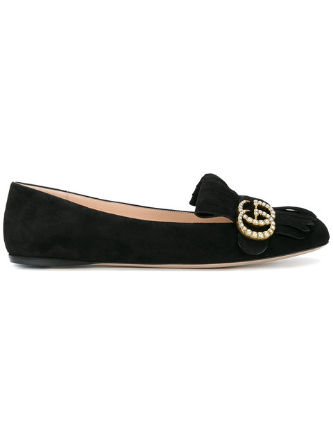 gucci marmont fringe flat