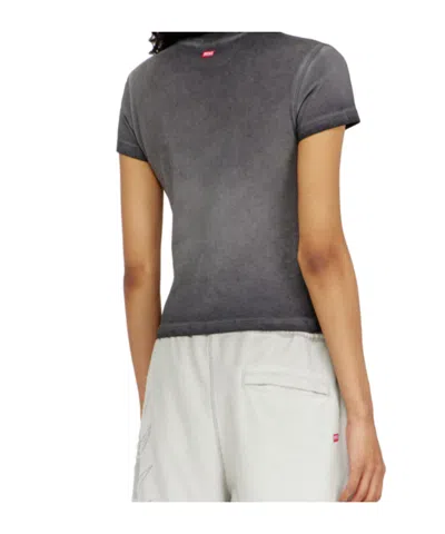 Diesel Dévoré-phoenix Cover-stitched Cotton T-shirt In Gray