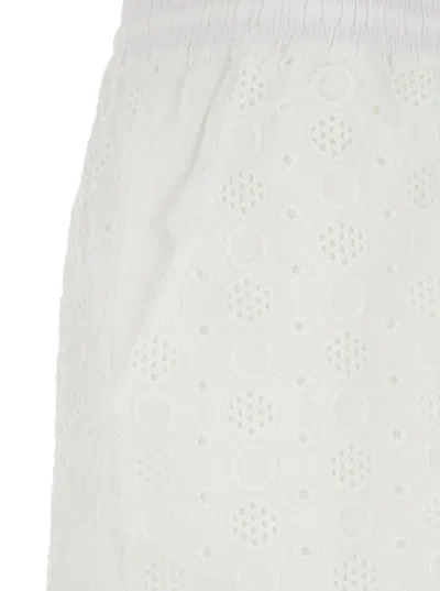 Pinko Drawstring Embroidered Shorts In White