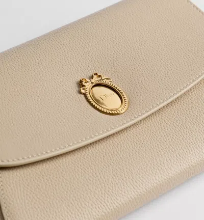 Dior Medaillon Envelope Pouch With Strap In Neutral