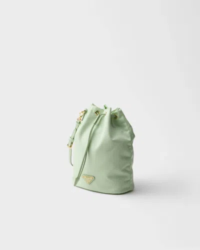 Prada Drawstring Clutch In Green
