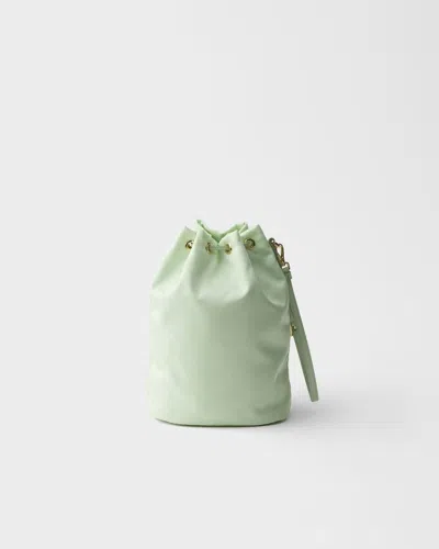 Prada Drawstring Clutch In Green