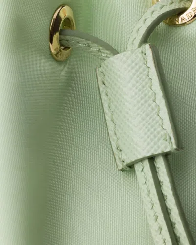 Prada Drawstring Clutch In Green