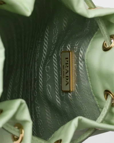 Prada Drawstring Clutch In Green