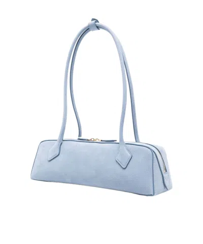 Alaïa Le Teckel Medium Leather Shoulder Bag In Blue