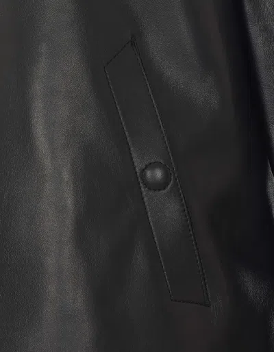 Tom Ford Leather Jacket Buttoned Cuffs Collared Front Pockets In Black