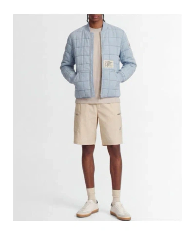 Moose Knuckles Transit Down Denim Liner Bomber Jacket In Blue