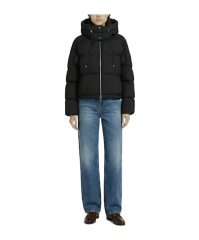 Moose Knuckles Black Cropped Down Jacket In Black