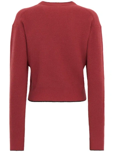 Chloé Short And Fitting Pullover With Wool Logo In Red