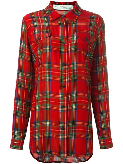 Off-white Red Check Long Shirt