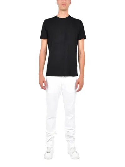 Low Brand Black Solid Crew Neck T-shirt In Black