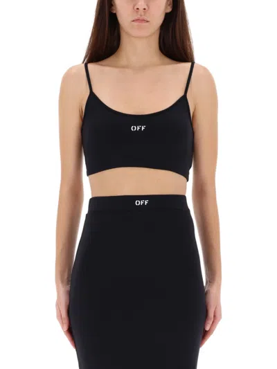 Off-white Sleek Spaghetti Strap Top For Women In Black